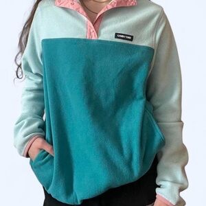 Lands’ End Blue and Pink Size Small Fleece Pullover
